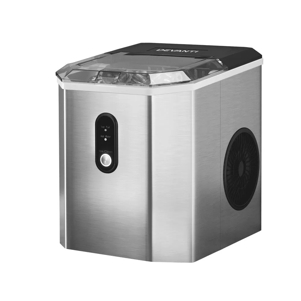 12kg Portable Countertop Ice Maker, Stainless Steel - Devanti