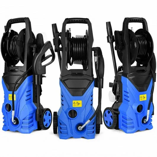 1800W 2030PSI Electric Pressure Washer Cleaner with Hose Reel-Blue