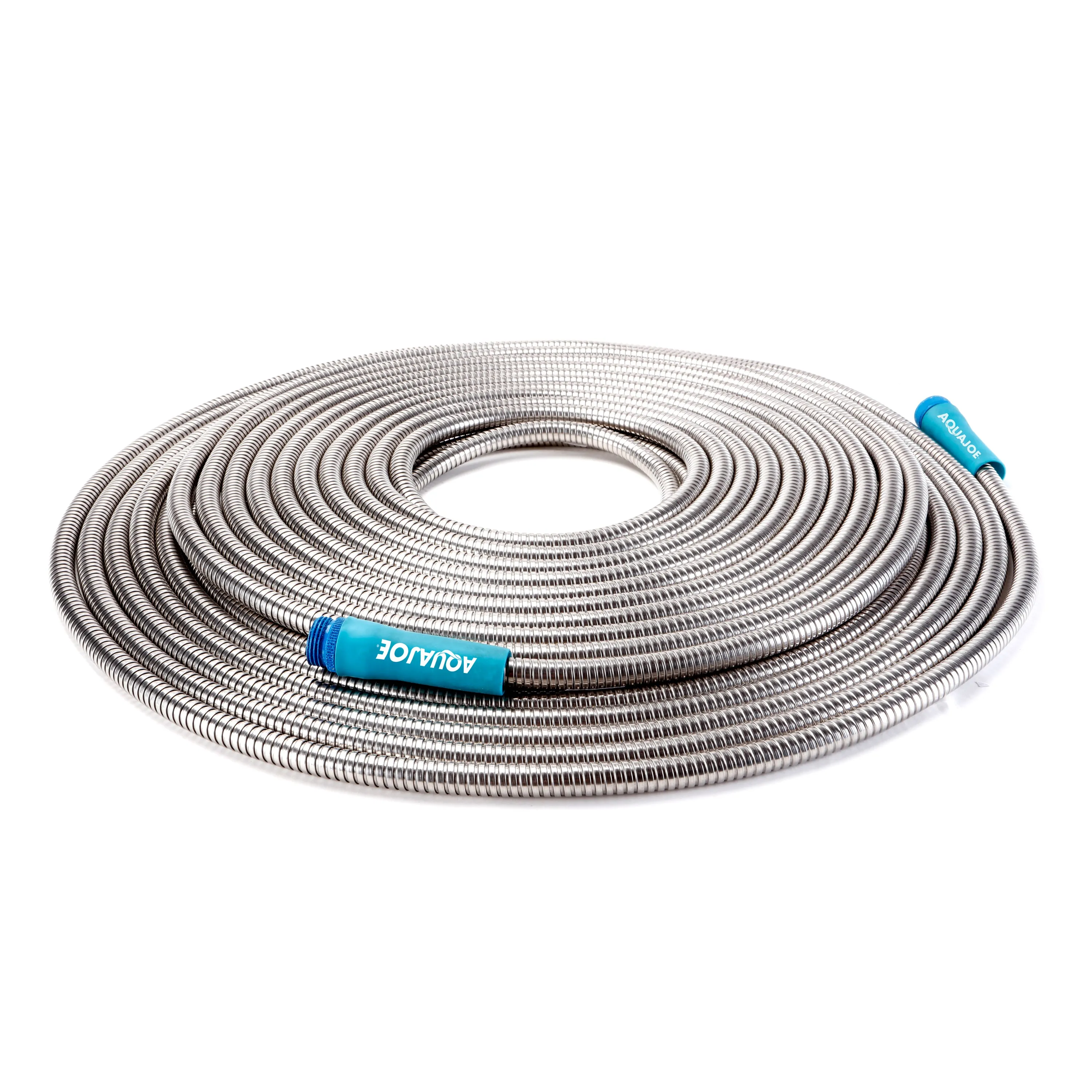 Aqua Joe AJSGH100 Heavy-Duty Puncture Proof Kink-Free Metal Garden Hose | 100-Foot | 304-Stainless Steel | Spiral Constructed | 1/2-Inch Diameter