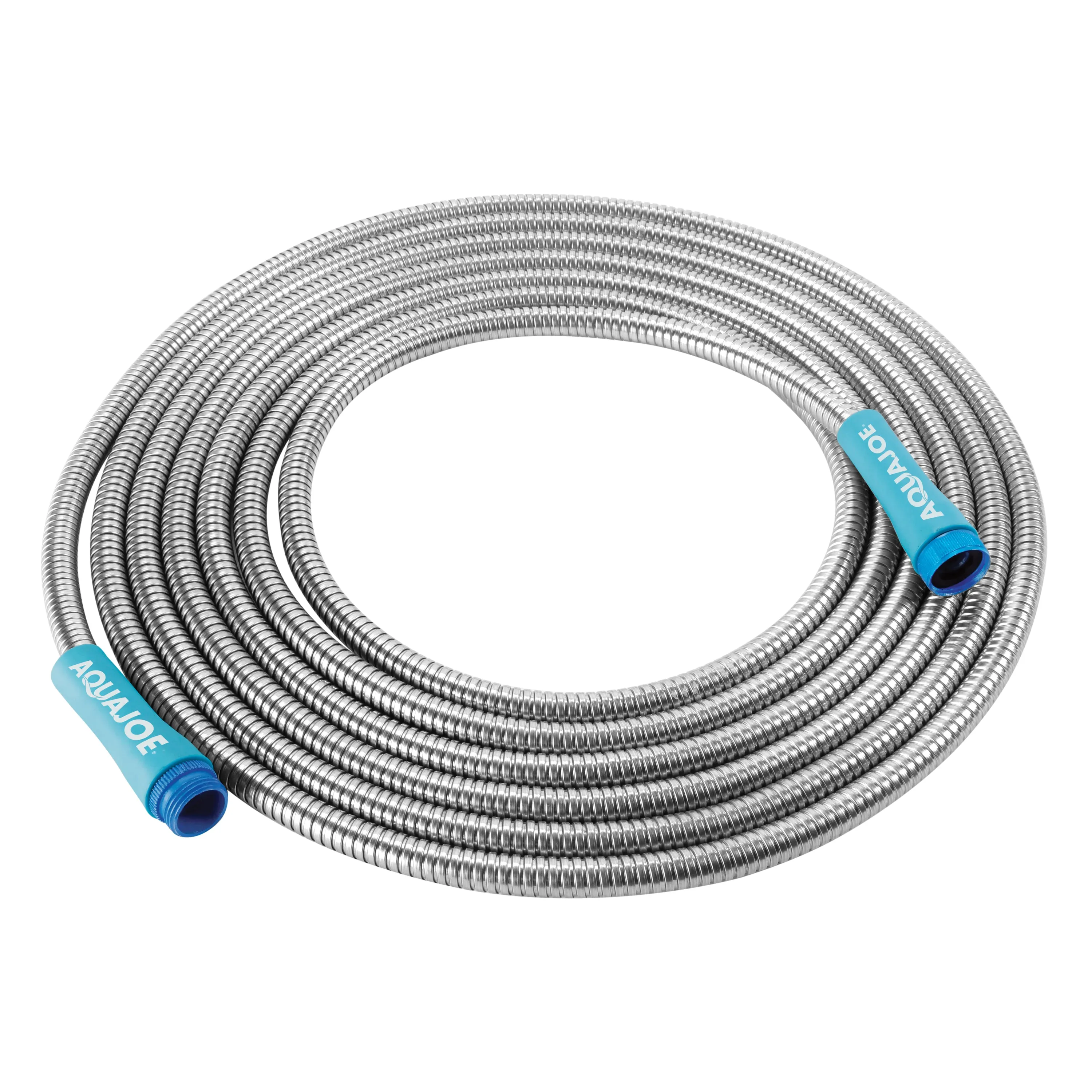 Aqua Joe AJSGH25 Heavy-Duty Puncture Proof Kink-Free Metal Garden Hose | 25-Foot | 304-Stainless Steel | Spiral Constructed | 1/2-Inch Diameter