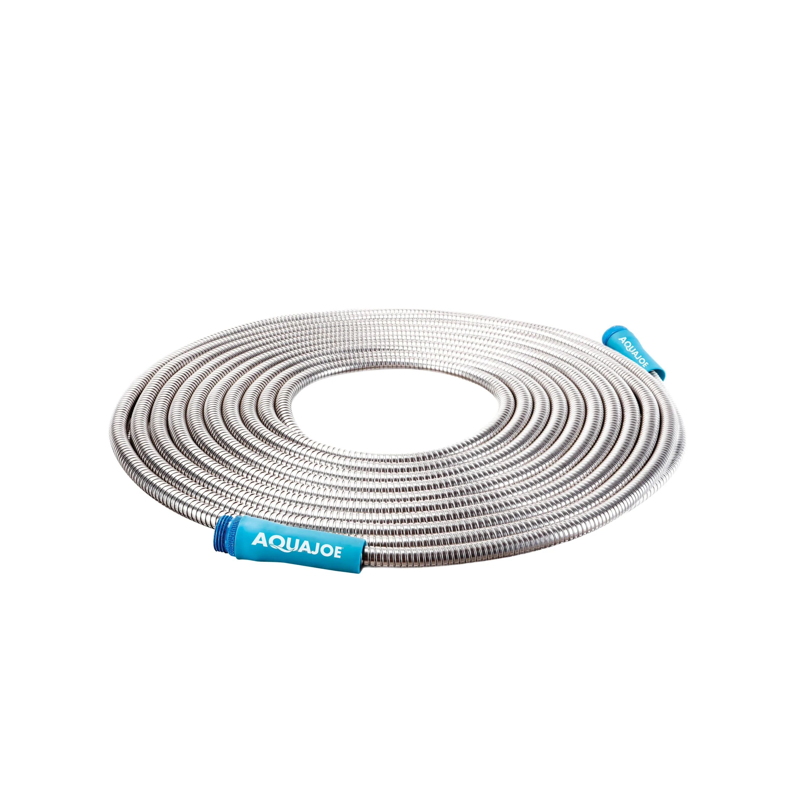 Aqua Joe AJSGH25 Heavy-Duty Puncture Proof Kink-Free Metal Garden Hose | 25-Foot | 304-Stainless Steel | Spiral Constructed | 1/2-Inch Diameter