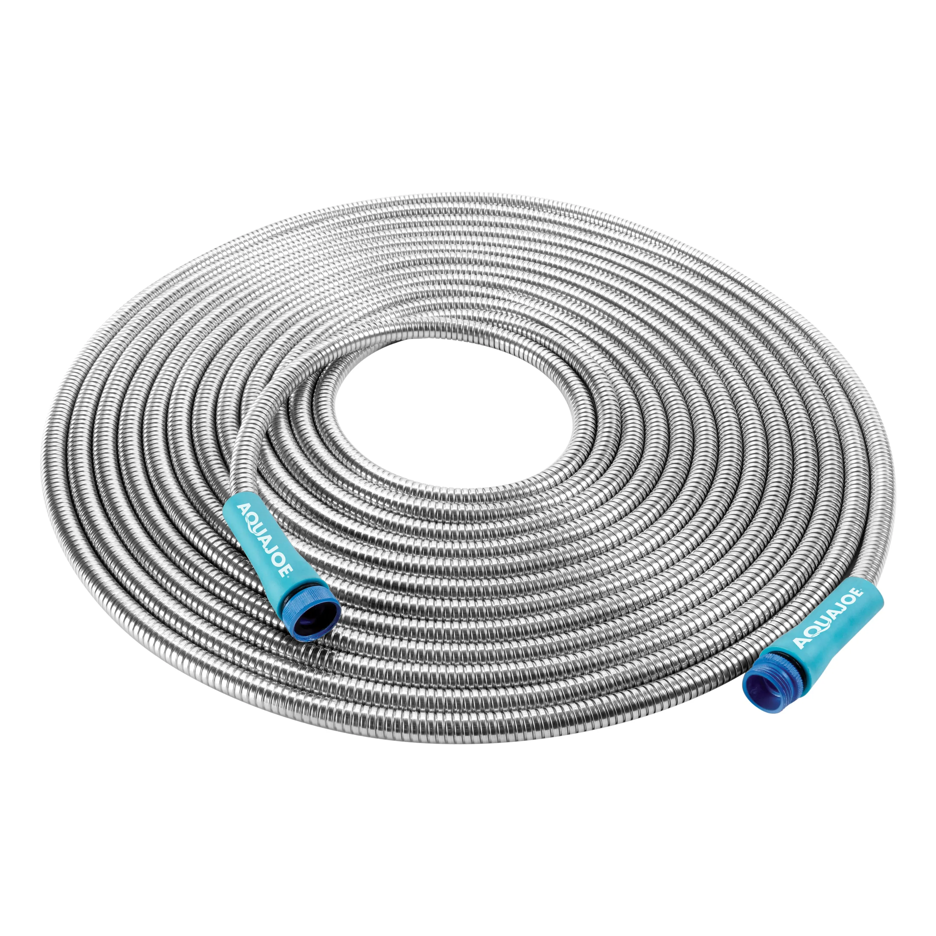 Aqua Joe AJSGH50 Heavy-Duty Puncture Proof Kink-Free Metal Garden Hose | 50-Foot | 304-Stainless Steel | Spiral Constructed | 1/2-Inch Diameter