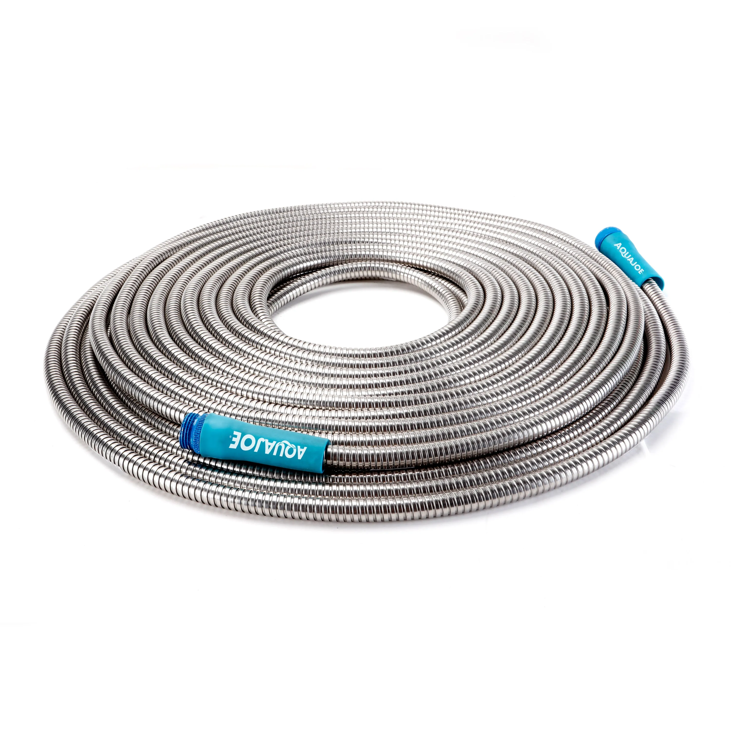 Aqua Joe AJSGH75 Heavy-Duty Puncture Proof Kink-Free Metal Garden Hose | 75-Foot | 304-Stainless Steel | Spiral Constructed | 1/2-Inch Diameter