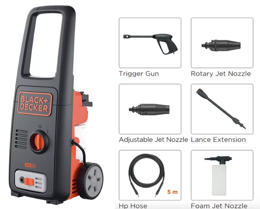 Black & Decker High Pressure Washer 1400W