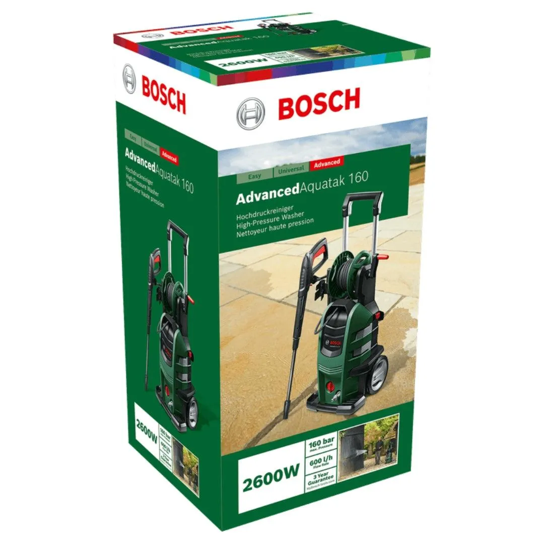 Bosch High Pressure Washer Advanced Aquatak 160 | 2600W Powerful Motor | 10 L/H Water Flow | Compact & Portable | Premium Accessories