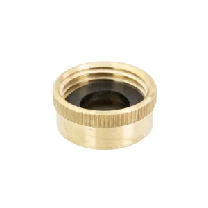 Garden Hose Cap with Washer - Brass