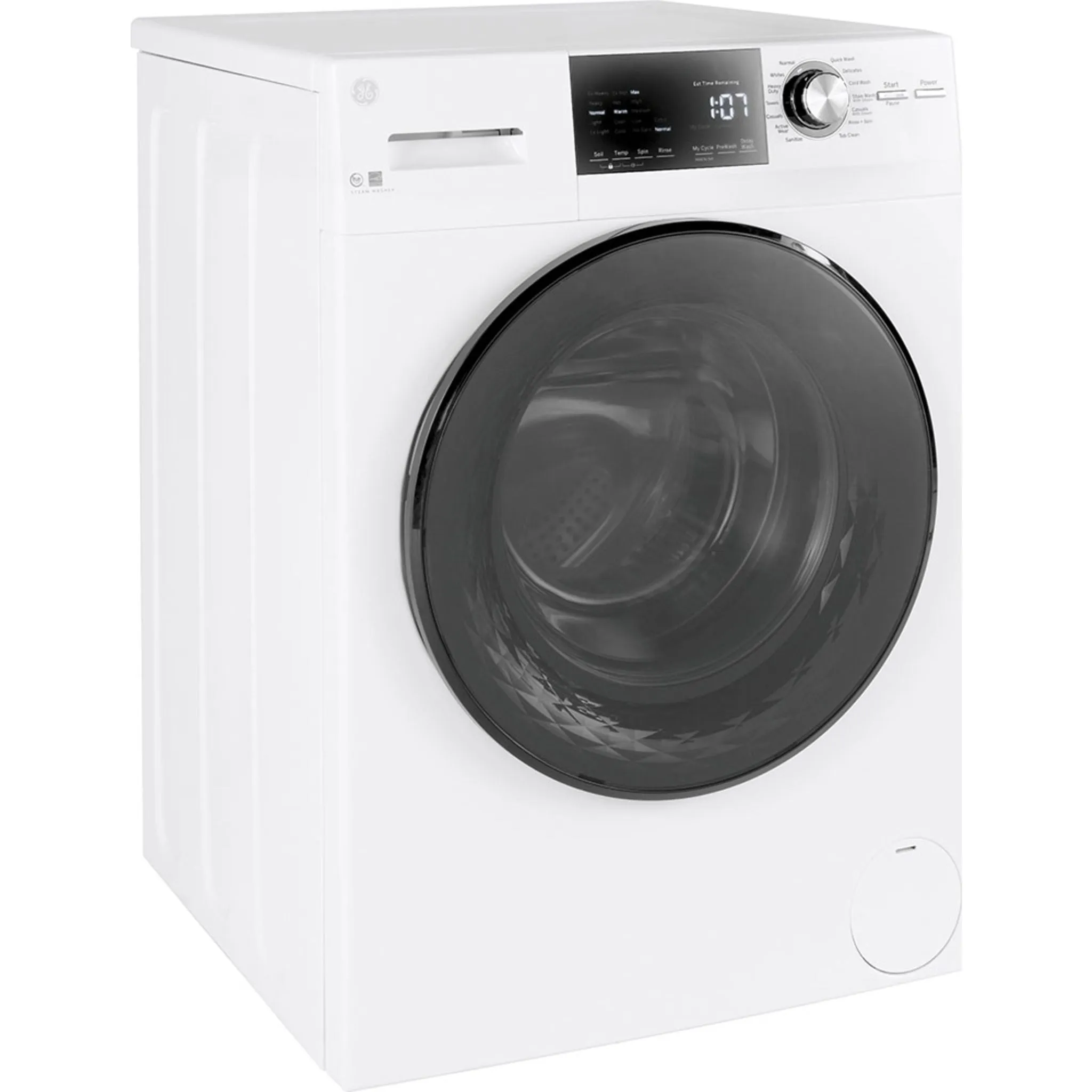 GE® 2.8 IEC Cu. Ft. Front Load Washer with Steam White - GFW148SSMWW