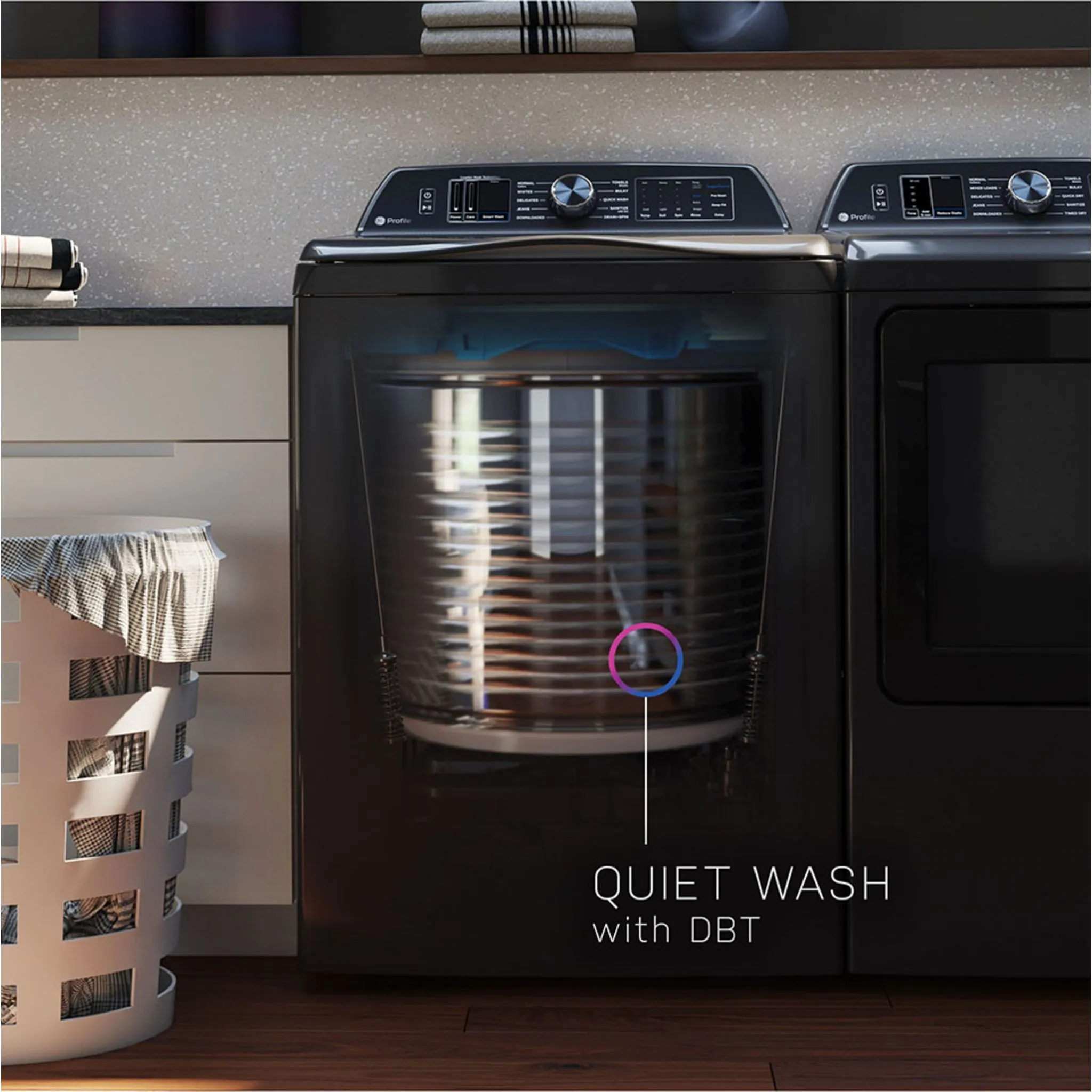 GE Profile 6.2 Cu Ft (IEC) Washer with Smarter Wash Technology Sapphire Blue- PTW900BPTRS