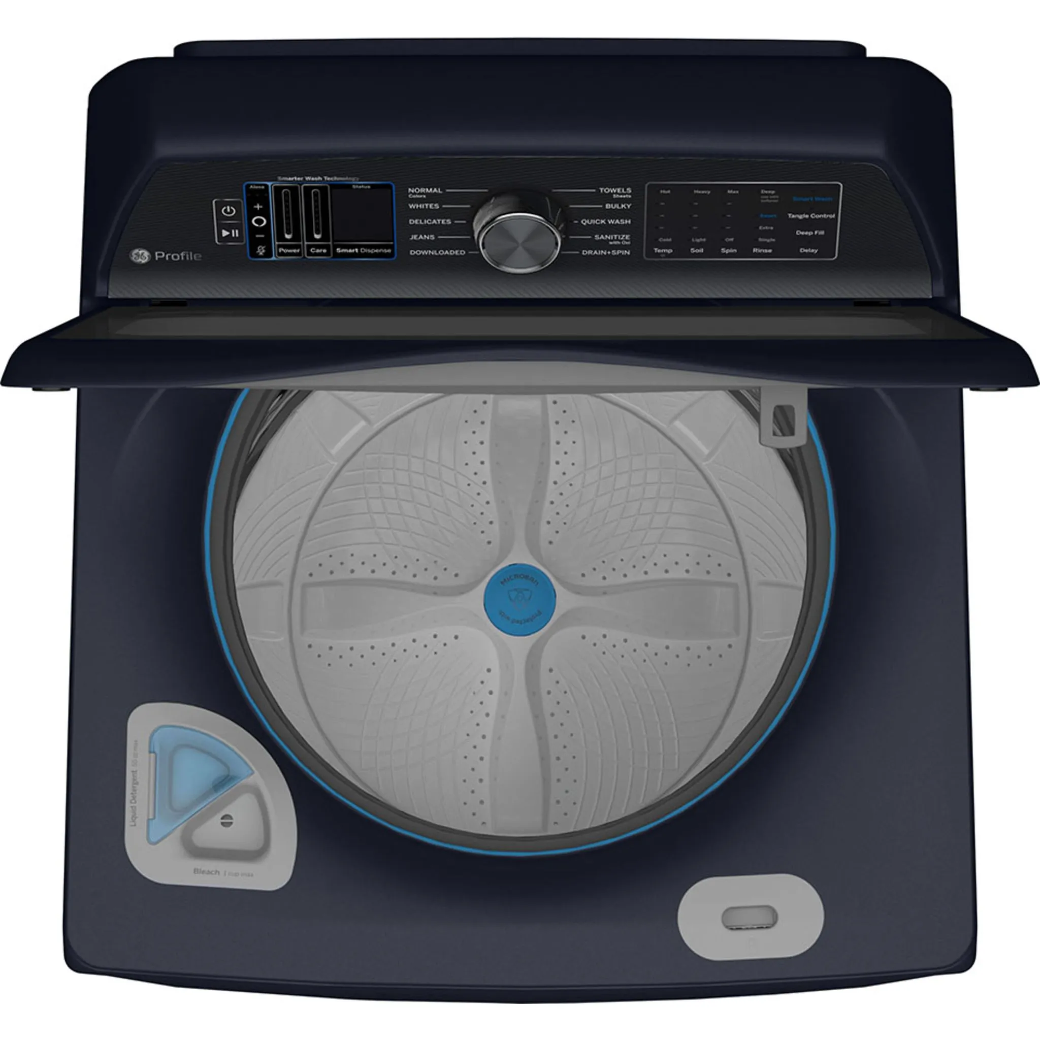 GE Profile 6.2 Cu Ft (IEC) Washer with Smarter Wash Technology Sapphire Blue- PTW900BPTRS