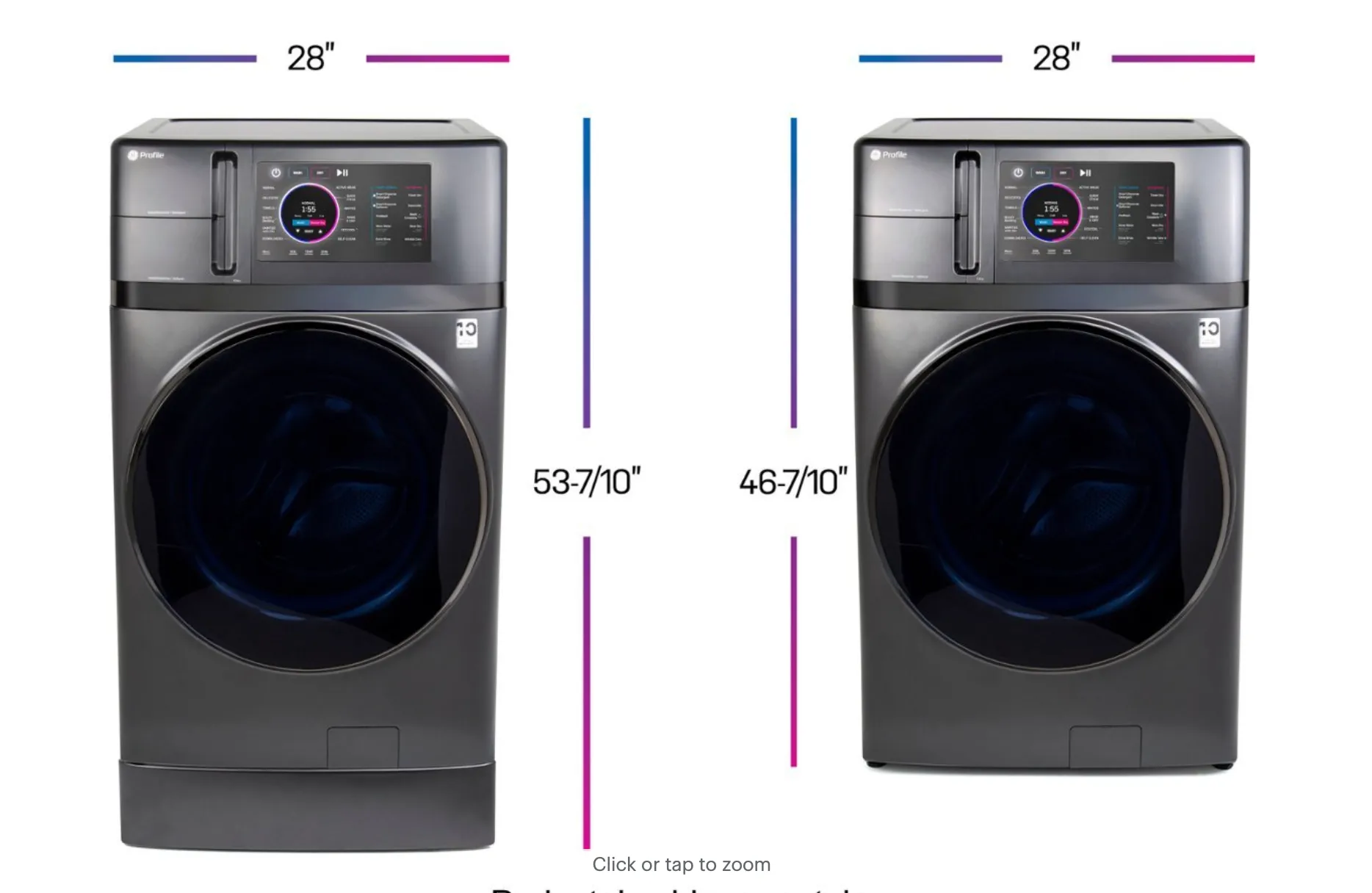 GE Profile - UltraFast 4.8 cu ft Large Capacity All-in-One Washer/Dryer Combo with Ventless Heat Pump Technology - Carbon Graphite