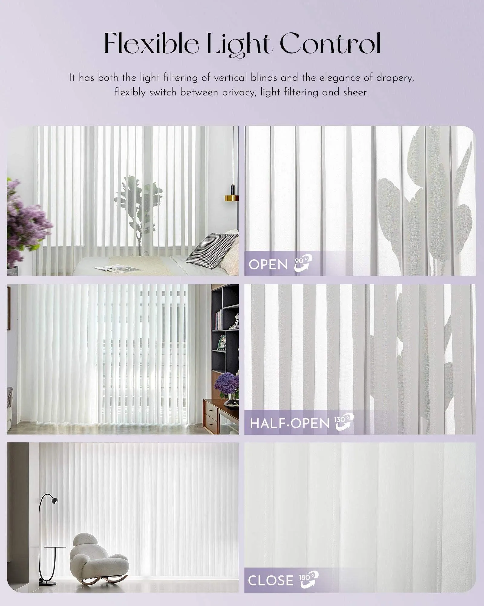 Graywind Smart Sheer Vertical Blinds | Striped Series | Customizable