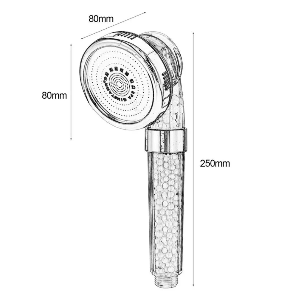 Healthy Negative Ion SPA Filtered Adjustable Shower Head with Shower Hose Three Modes