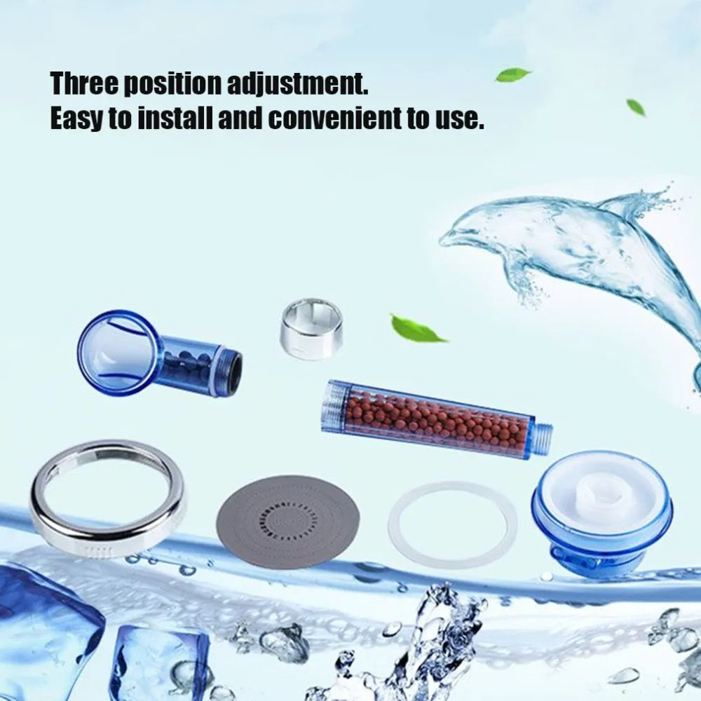 Healthy Negative Ion SPA Filtered Adjustable Shower Head with Shower Hose Three Modes