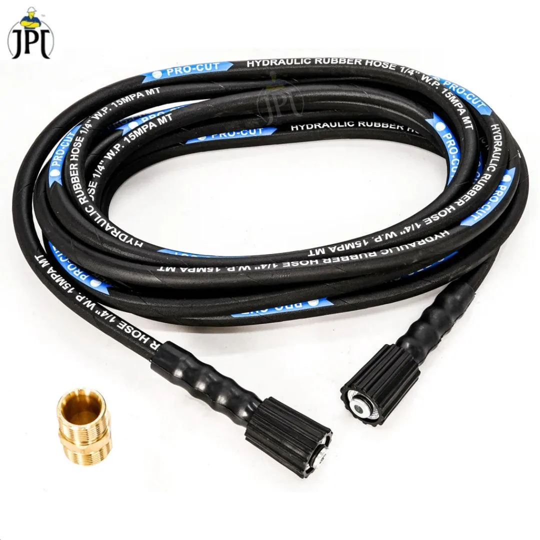 JPT Combo 8-Metre Pressure Washer Hose Pipe With M22-15mm Metric Male Thread Fitting