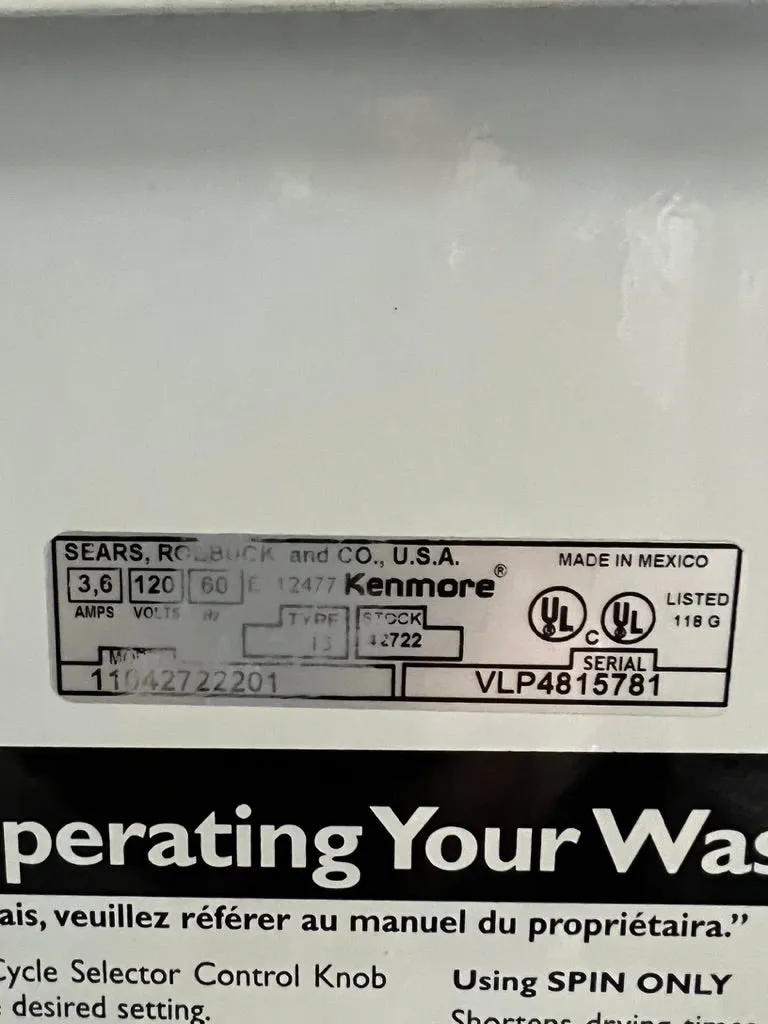 Kenmore Portable Heavy Duty Top Load Washer in White 888211