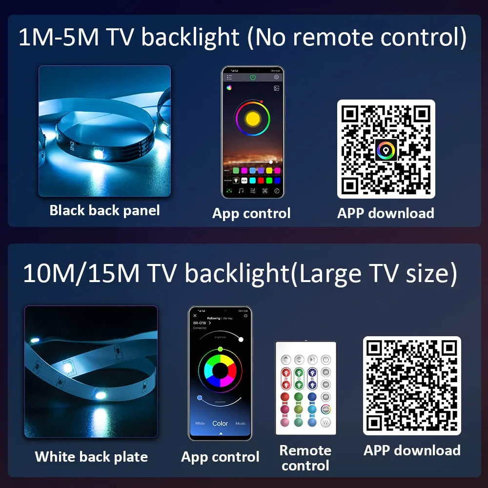 LED Strip RGB Light   Bluetooth APP Control, Backlight for TV