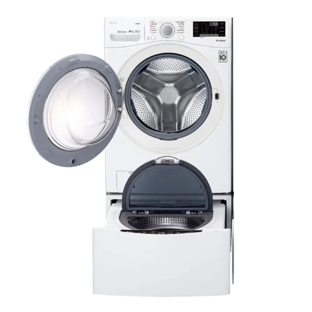 LG - 4.5 Cu. Ft. 12 Cycle Front Loading Smart Wi-Fi Washer with 6Motion Technology - White