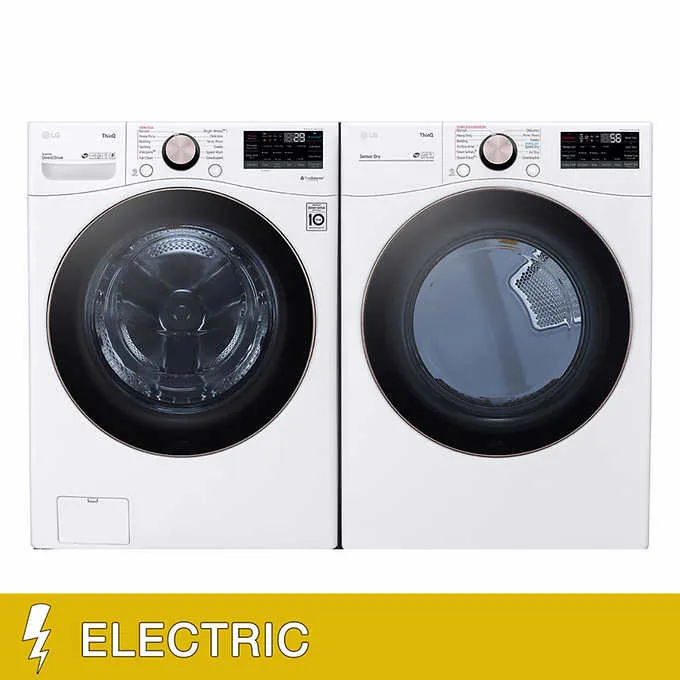 LG 4.5 cu. ft. Front Load Washer with TurboWash 360° and 7.4 cu. ft. ELECTRIC Dryer with TurboSteam and Built-In Intelligence