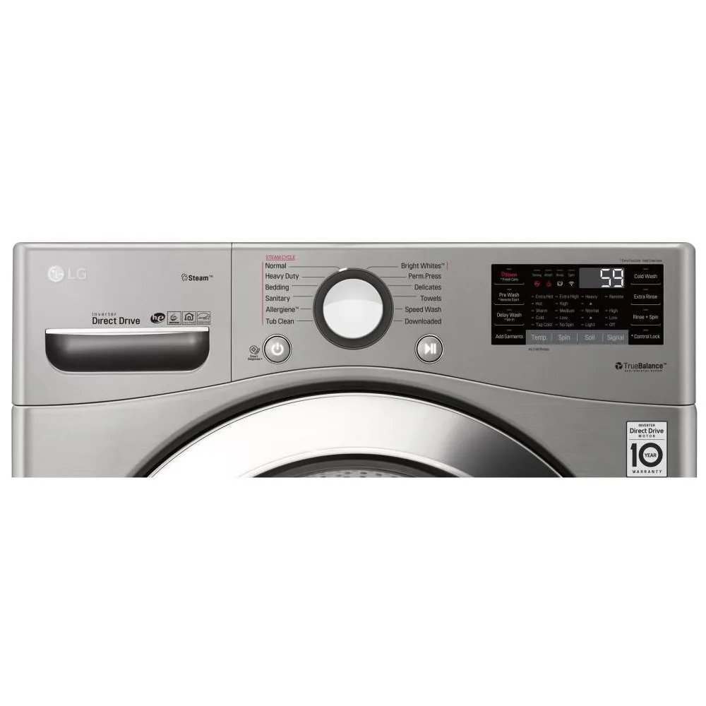 LG - 4.5 cu. ft. Ultra Large Smart wi-fi Enabled Front Load Washer - Graphite Steel