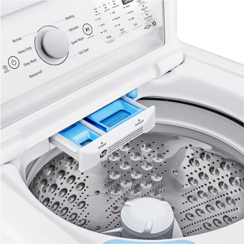 LG - 4.8 Cu. Ft. High-Efficiency Smart Top Load Washer with 4 Way Agitator and TurboDrum