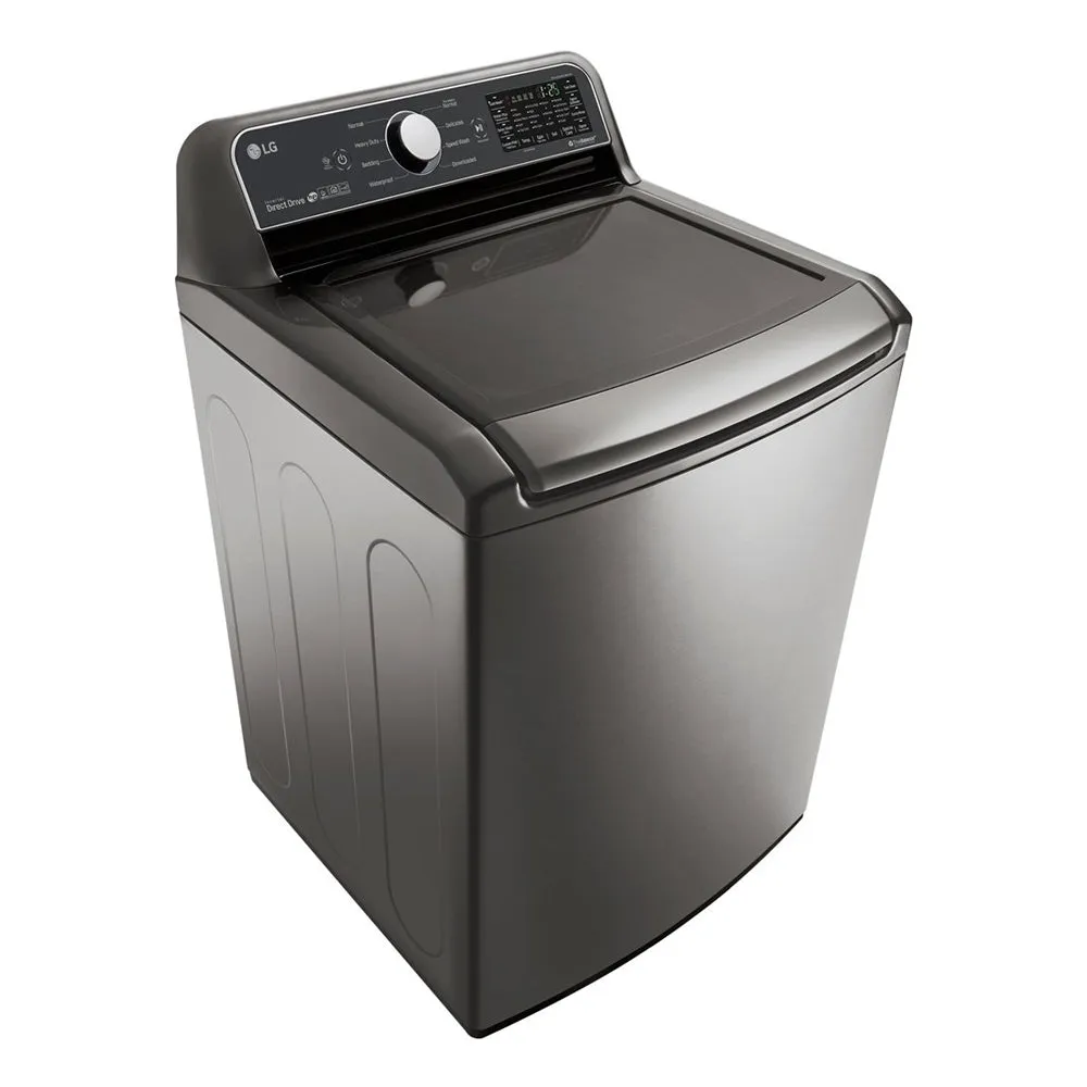 LG - 5.0 cu. ft. Large Smart wi-fi Enabled Top Load Washer - Graphite Steel