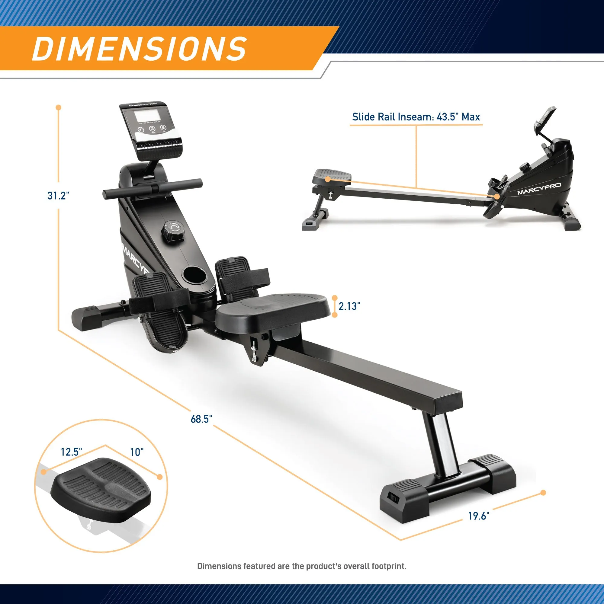 Marcy - Compact Rowing Machine with Magnetic Resistance – XJ-6860RW  Marcy