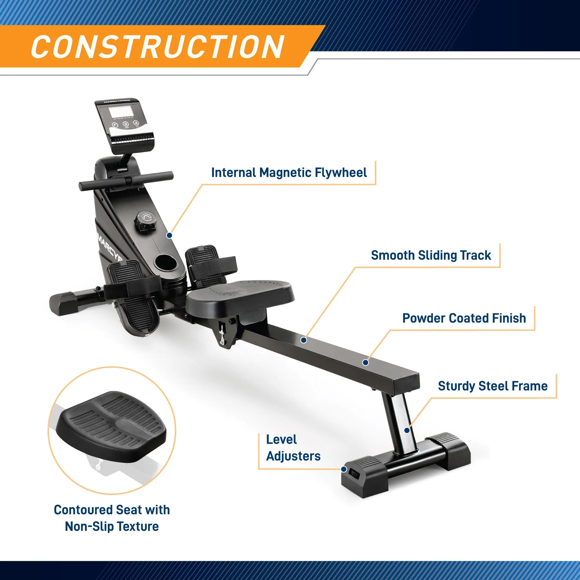 Marcy - Compact Rowing Machine with Magnetic Resistance – XJ-6860RW  Marcy