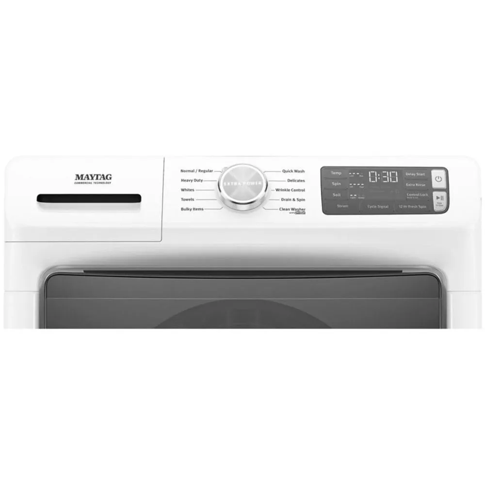 Maytag - 4.5 Cu. Ft. 10 Cycle High Efficiency Front Loading Washer with Steam - White