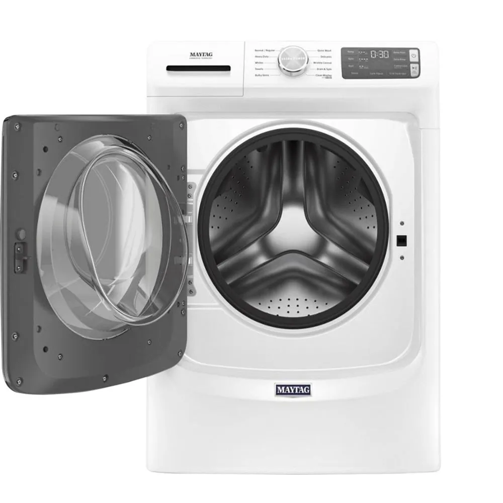 Maytag - 4.5 Cu. Ft. 10 Cycle High Efficiency Front Loading Washer with Steam - White