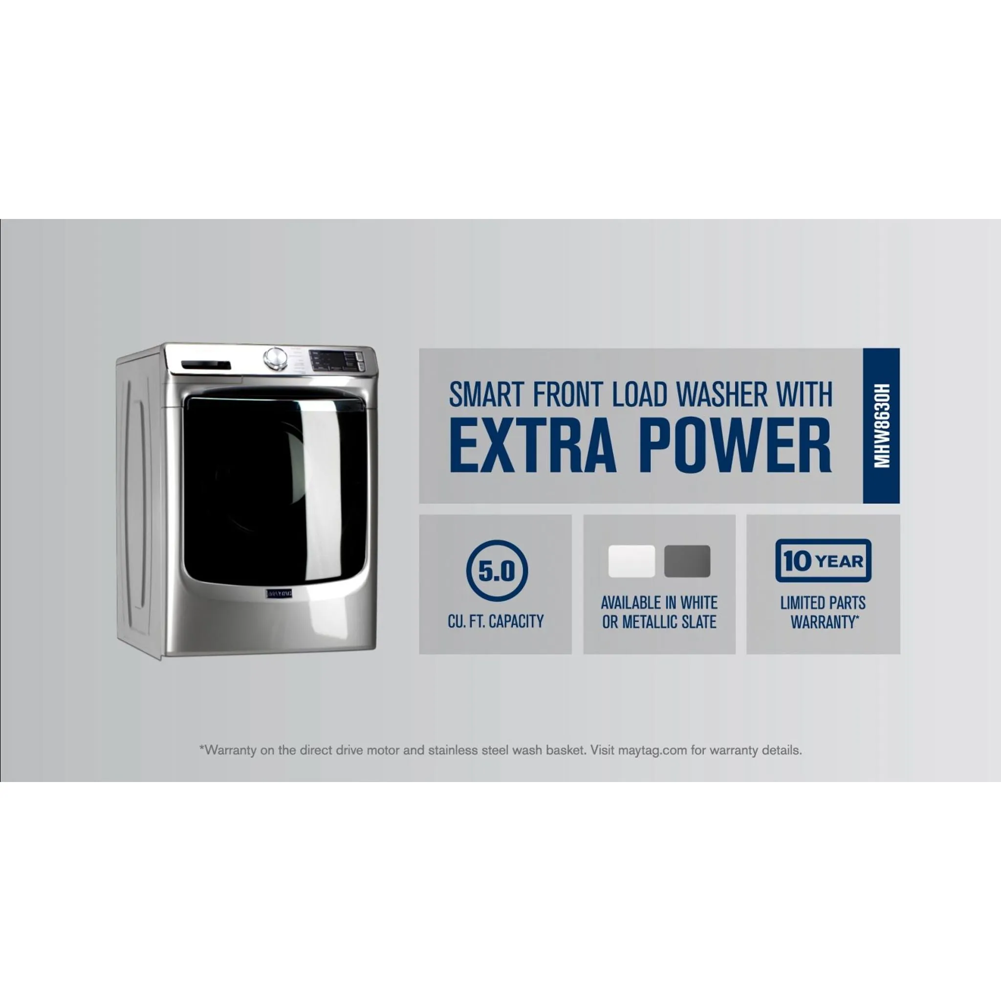 Maytag Smart Front Load Washer with Extra Power and 24-Hr Fresh Hold® option - 5.8 cu. ft. (MHW8630HC)