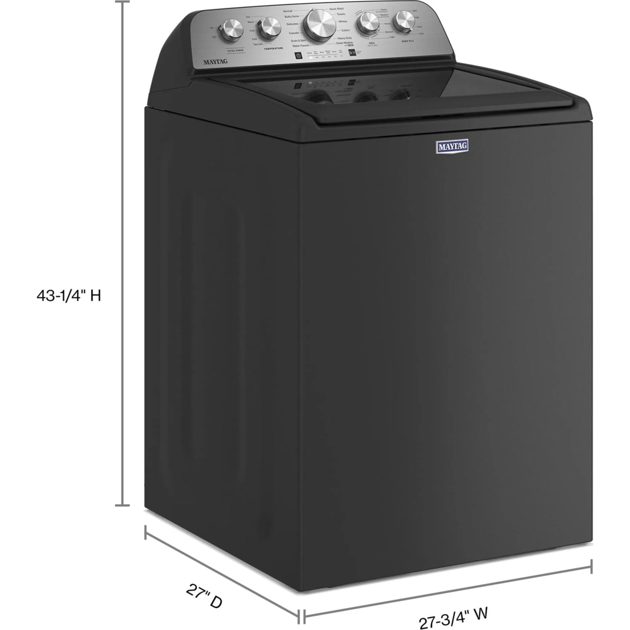 Maytag Top Load Washer (MVW5430PBK) - Volcano Black