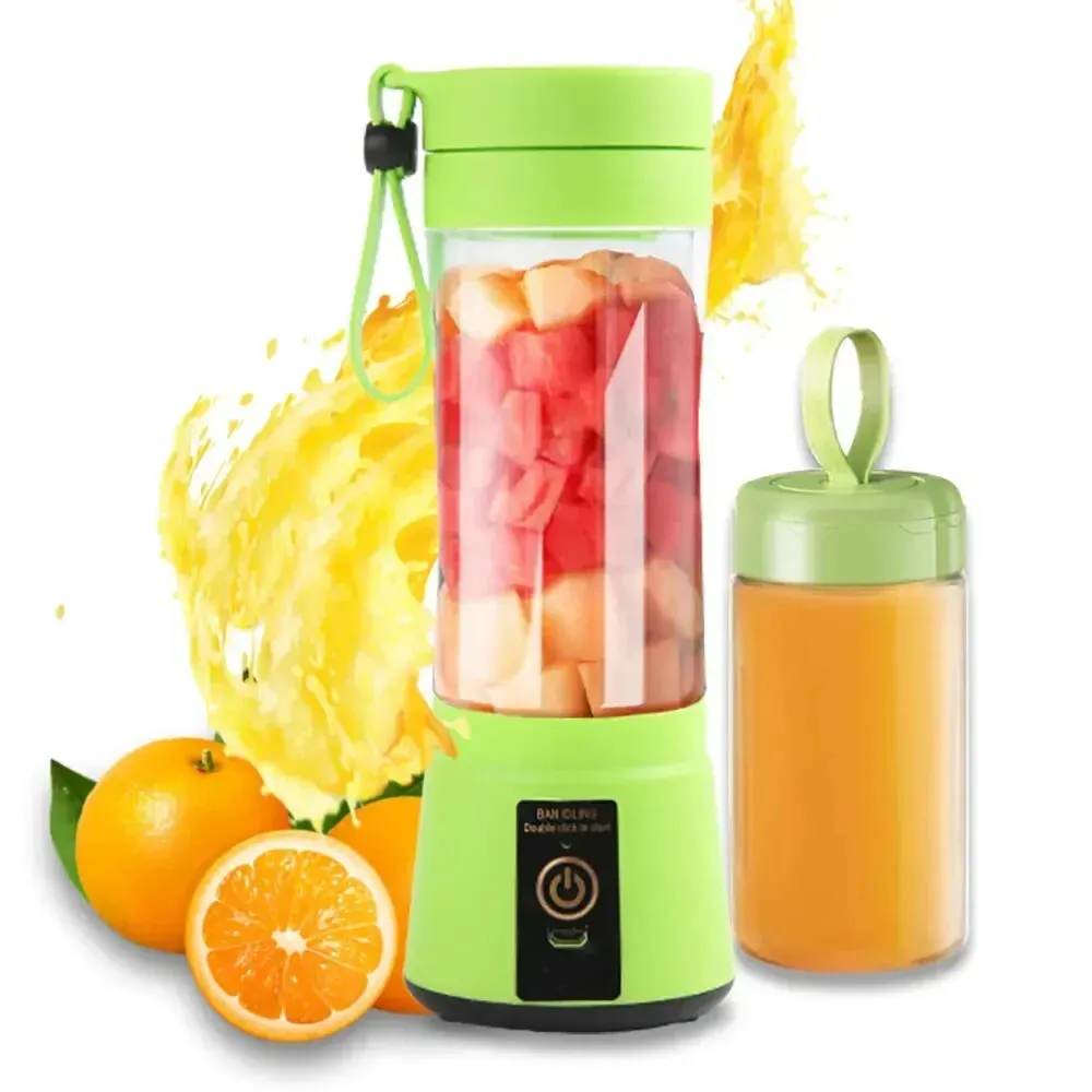 Mini Juicer Home Electric 6 Blades Portable Rechargeable Juice Cup Fruit Blender Kitchen Small Automatic Handheld Smoothie Food