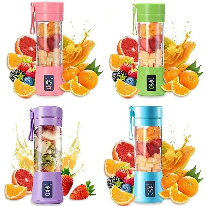 Mini Juicer Home Electric 6 Blades Portable Rechargeable Juice Cup Fruit Blender Kitchen Small Automatic Handheld Smoothie Food