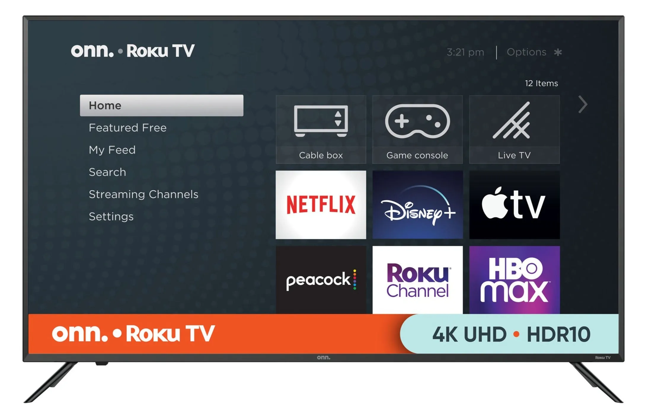 onn. 50" Class 4K UHD (2160P) LED Roku Smart TV HDR (100133204)