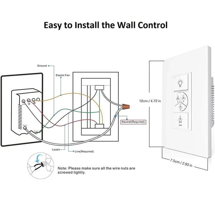 RAIDEN 52 inch 3-Blade Flush Mount Smart Ceiling Fan with LED Light Kit & Smart Wall Switch  - Silver/Black