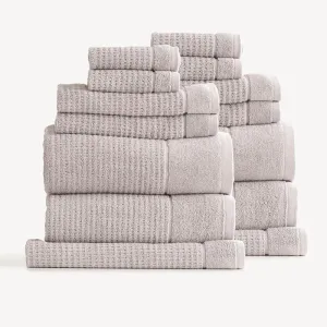 Renee Taylor Cambridge Textured 14 Piece Pumice Stone Towel Pack