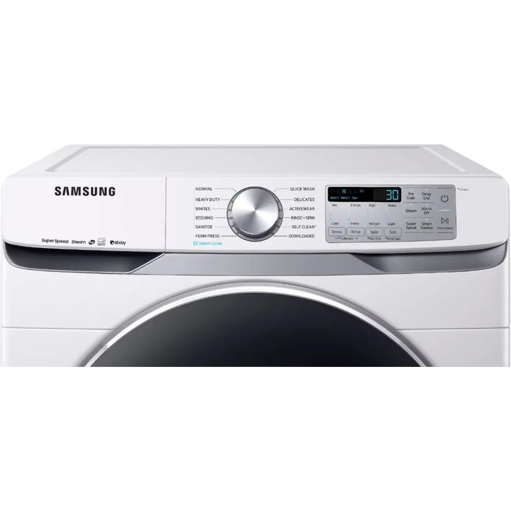 Samsung - 4.5 Cu. Ft. 12 Cycle Front Loading Smart Wi Fi Washer with Steam - White