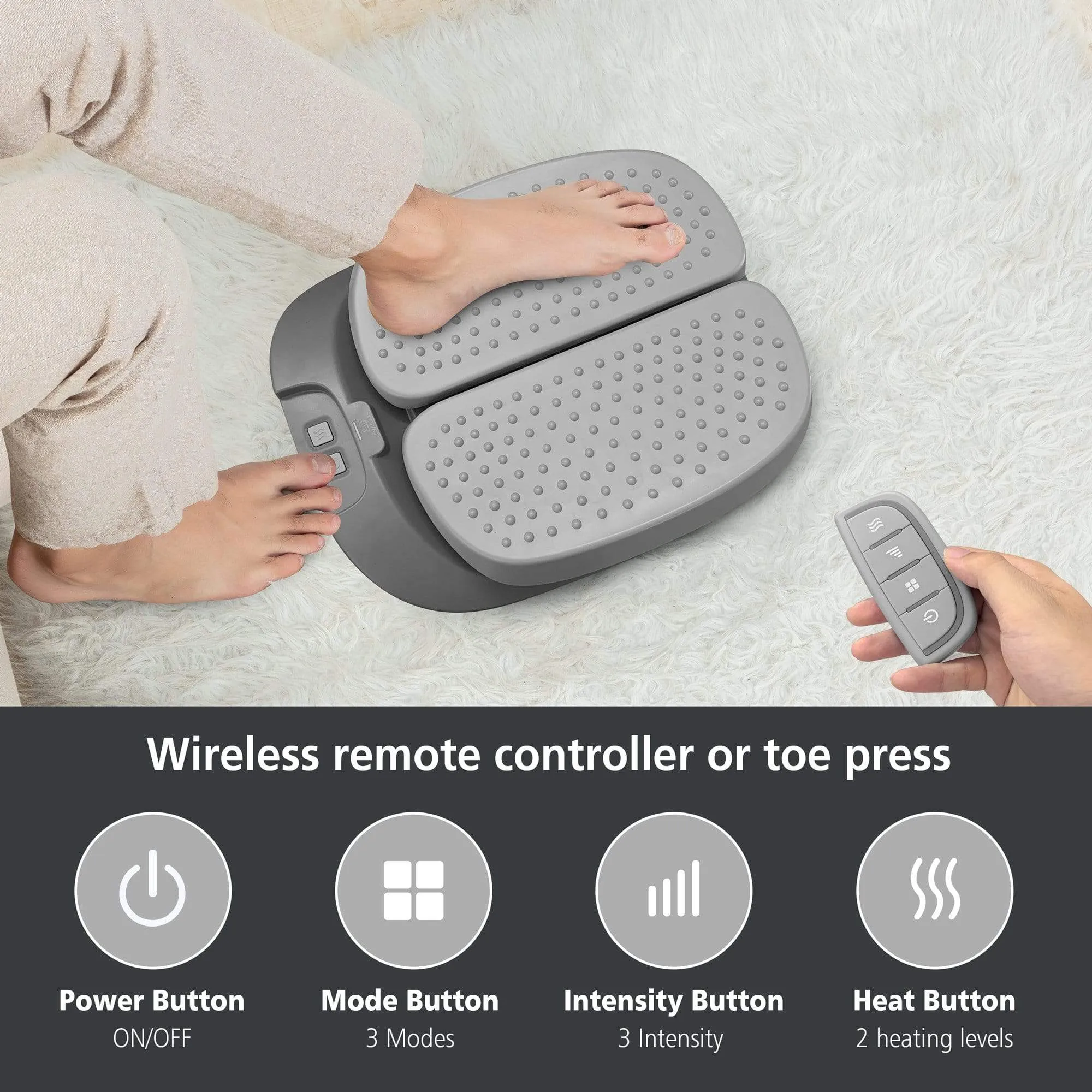 Vibration Foot Massager with Heat and Washable Cover - 591